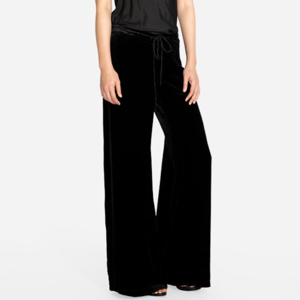 Johnny Was Keyana Velvet Wide Leg Pant Black Large